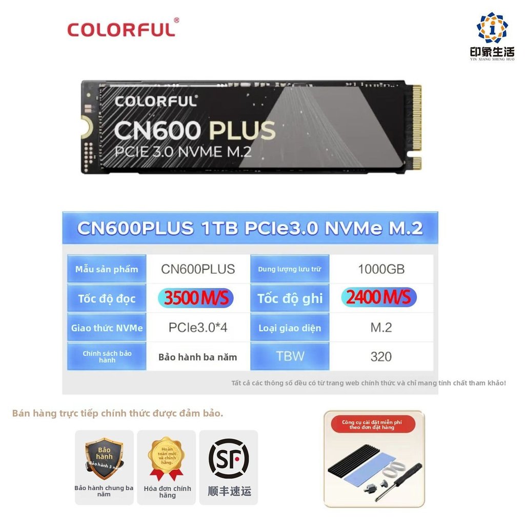 Ổ cứng SSD M.2 Colorful CN600 PLUS 512GB/1TB NVMe tốc độ cao ổn định