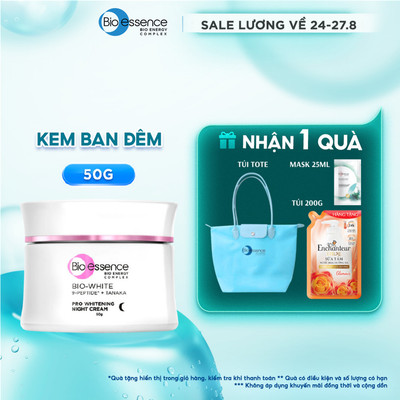 Kem Dưỡng Trắng Sáng Da Chuyên Sâu Ban Đêm Bio-essence Bio-White Pro chiết xuất Tanaka & Camellia 50g