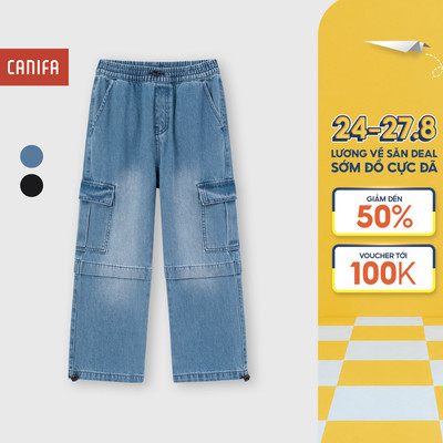 Quần jeans bé trai CANIFA túi hộp dáng suông chất liệu cotton 2BJ25C003