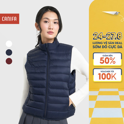 Áo khoác gilet chần bông nữ CANIFA không tay siêu nhẹ siêu ấm 6OT25W018