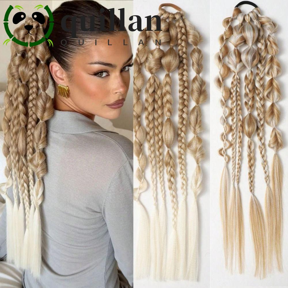 QUILLAN Bubble Jumbo Braid, Ombre Lantern Braid Twist Braid Bulk, Dài Handmade Đuôi Ngựa Nối Dài Tóc