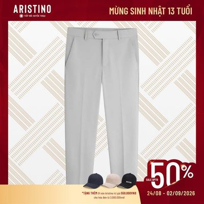 Quần Âu Nam Xám Aristino Slim Fit màu xám chất liệu polyamide thoáng mát mau khô ATR0250S2