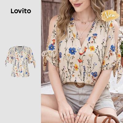 (New Arrival) Lovito Áo Boho nữ cho mùa Xuân/Hè L198ED123
