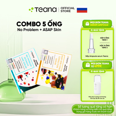 Combo Serum PEPTIDES TEANA  ASAP & No problem giải cứu làn da, dưỡng trắng mờ thâm, ngừa mụn ẩn, mụn viêm