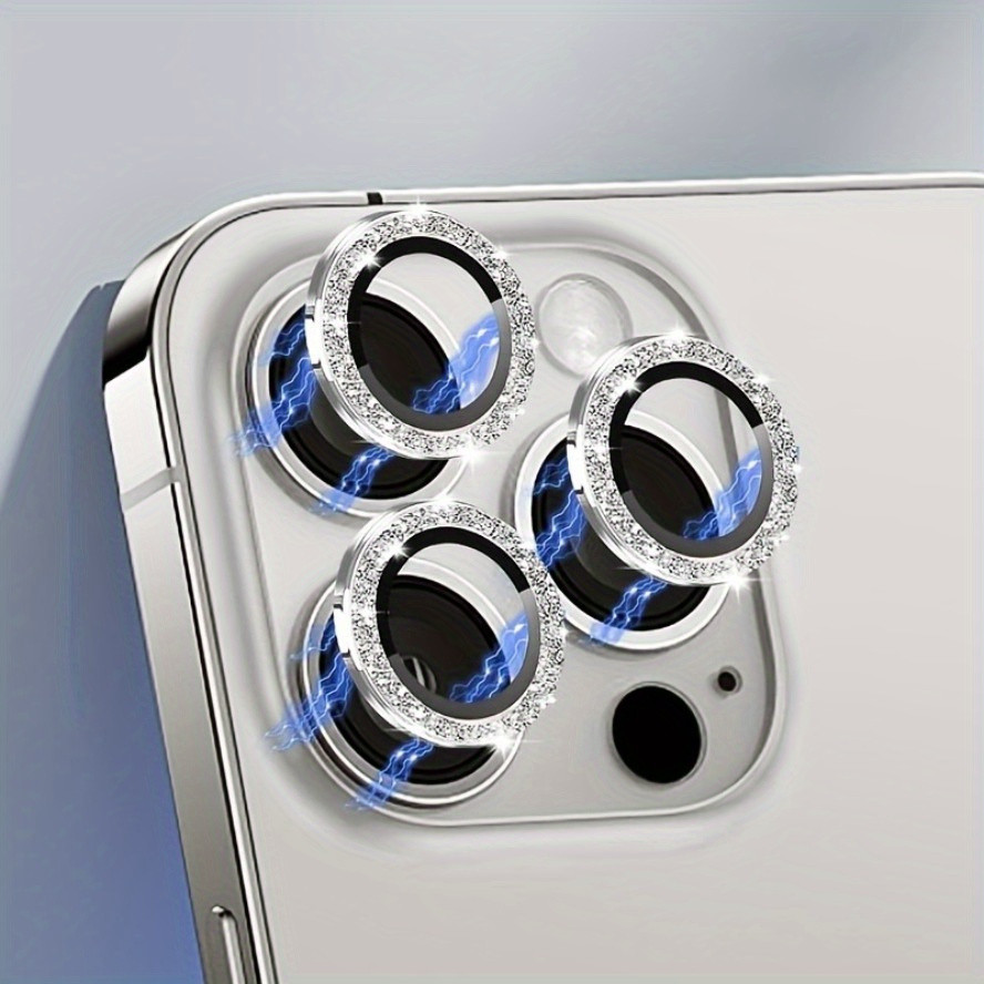 Tấm bảo vệ ống kính máy ảnh lấp lánh và vỏ ống kính vòng Bling O Pro Max 17 Air 17 Pro 16 15 14 13 1
