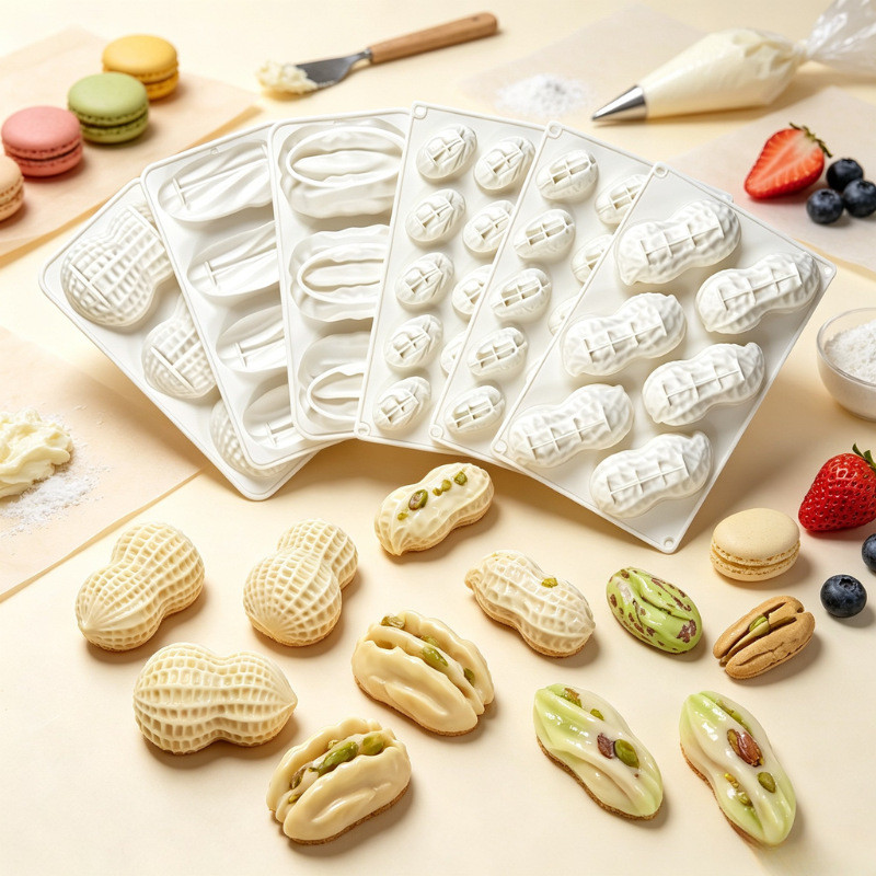 Mô Phỏng Hạt Hồ trăn Began Trái Cây Quả óc chó Đậu Phộng Mousse Khuôn Sữa Đông Lạnh Kem Sô Cô La Nướ