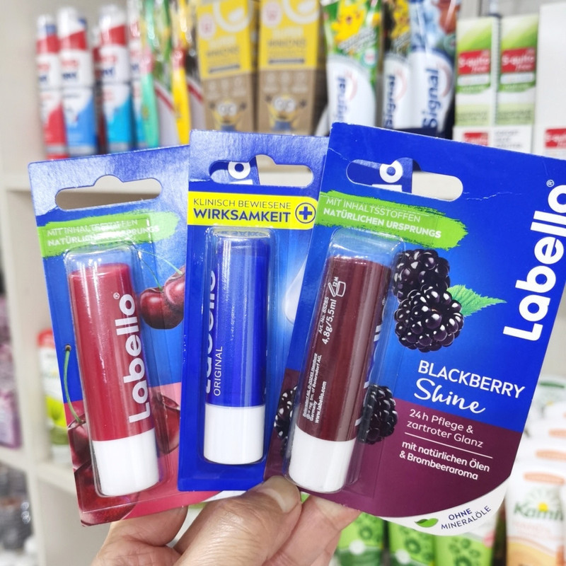 Đức Labello Labello Blackberry Cherry Mango Dưa Hấu Cổ Điển Dưỡng Ẩm Son Môi Dưỡng Ẩm 9-4t