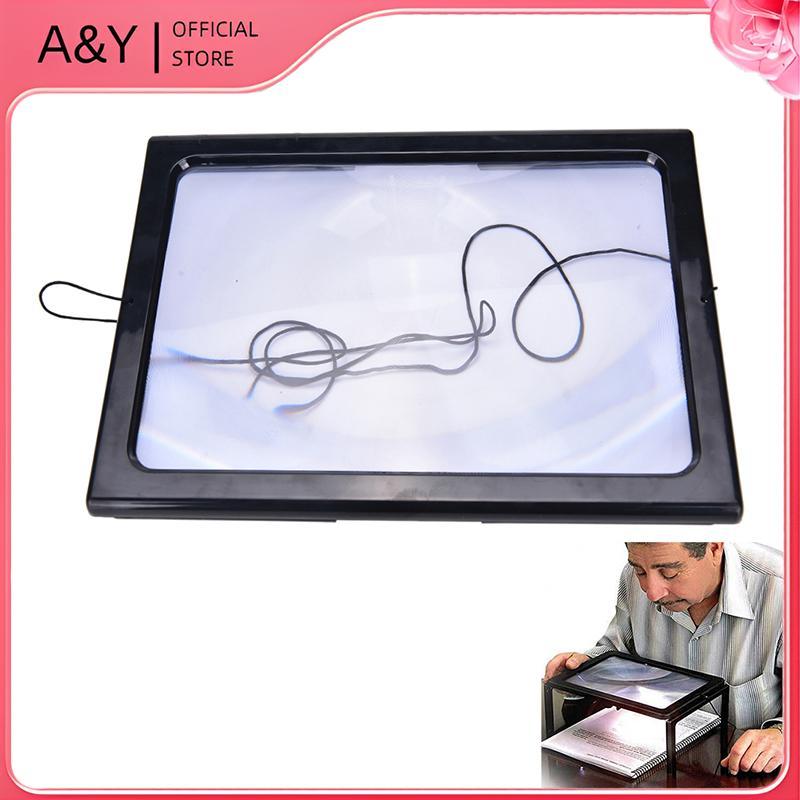 A & Y Large A4 Page Hands Free 3x Kính lúp có đèn LED đọc sách,.