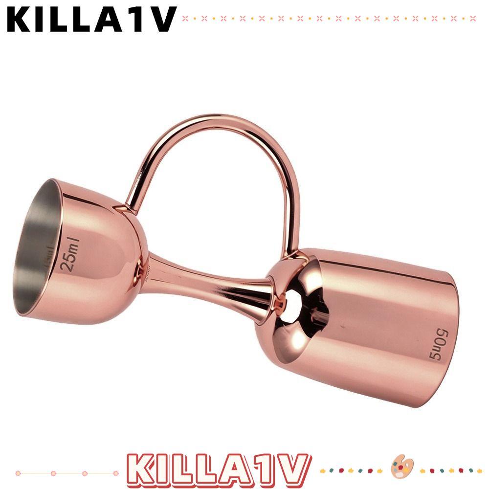 Jigger hai mặt KILLA1V, Cốc đo rượu mạ đồng bằng thép không gỉ, Máy pha chế rượu hai đầu chống mài m