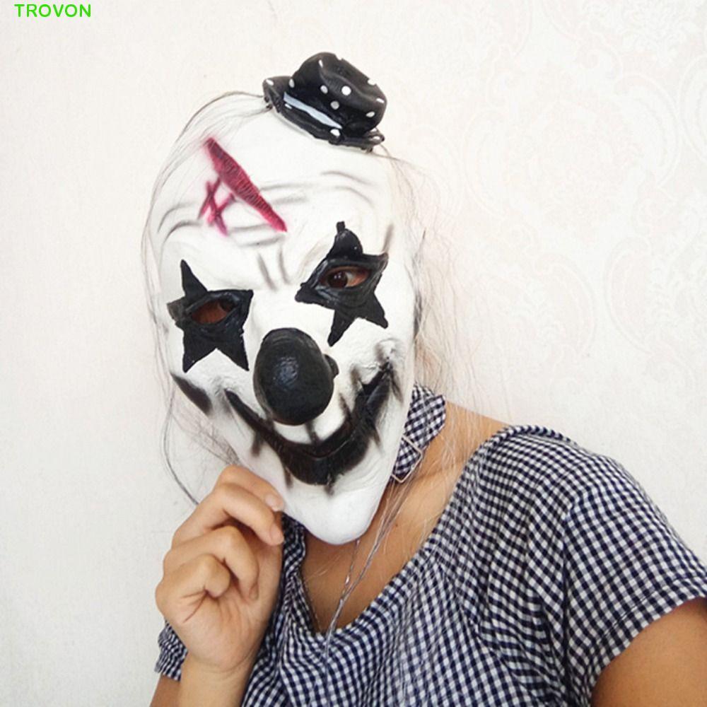 TROVON Halloween Full Face Mask, Latex Dress Up Halloween Clown Facemask, Joker Trang Phục Phụ Kiện 