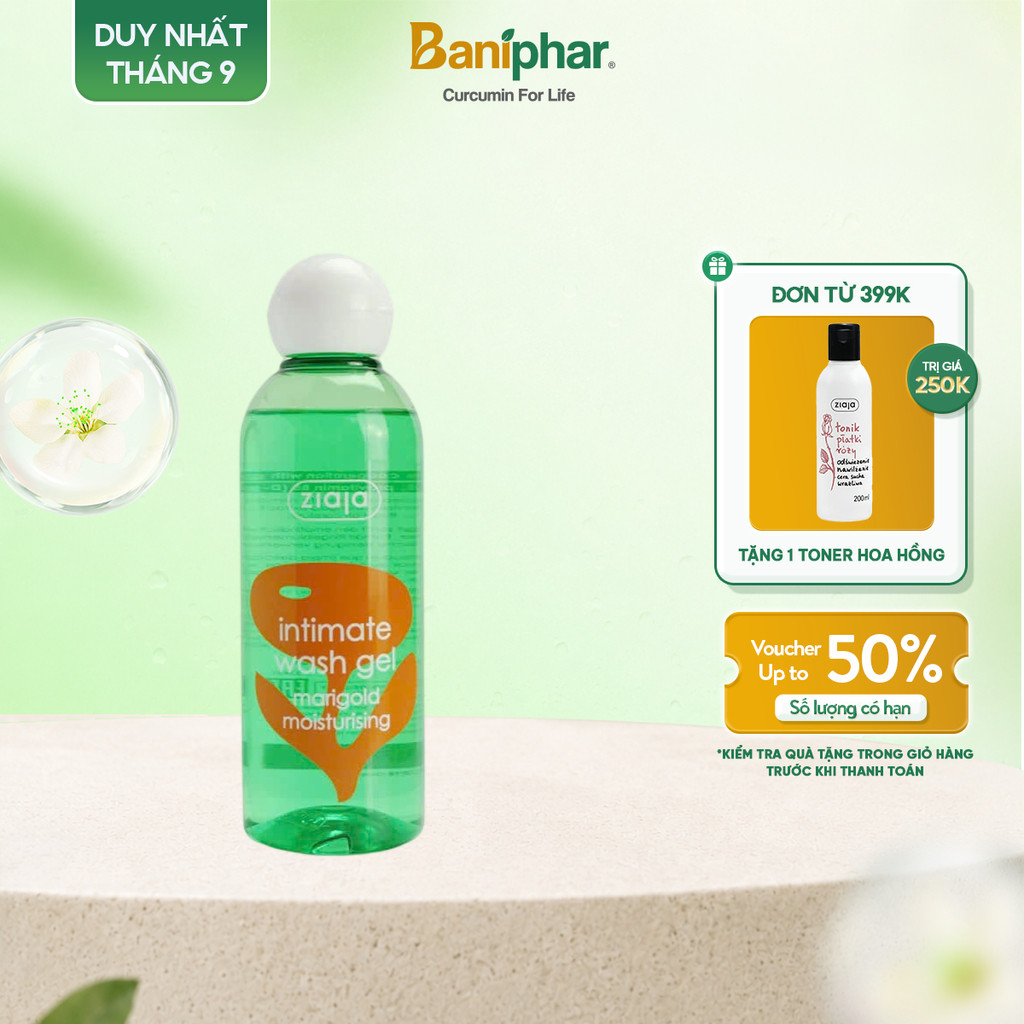 [VHL x Dược Bắc Ninh] Dung dịch vệ sinh phụ nữ Intimate Ziaja Cúc Vạn Thọ dưỡng ẩm và sạch sâu, thơm