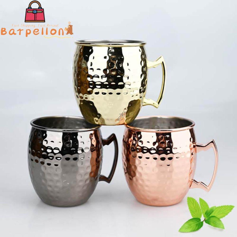 Cốc búa BARPELLON, Cốc dày thủ công, có tay cầm đinh tán chắc chắn Moscow Mule Hammered 500ml Moscow