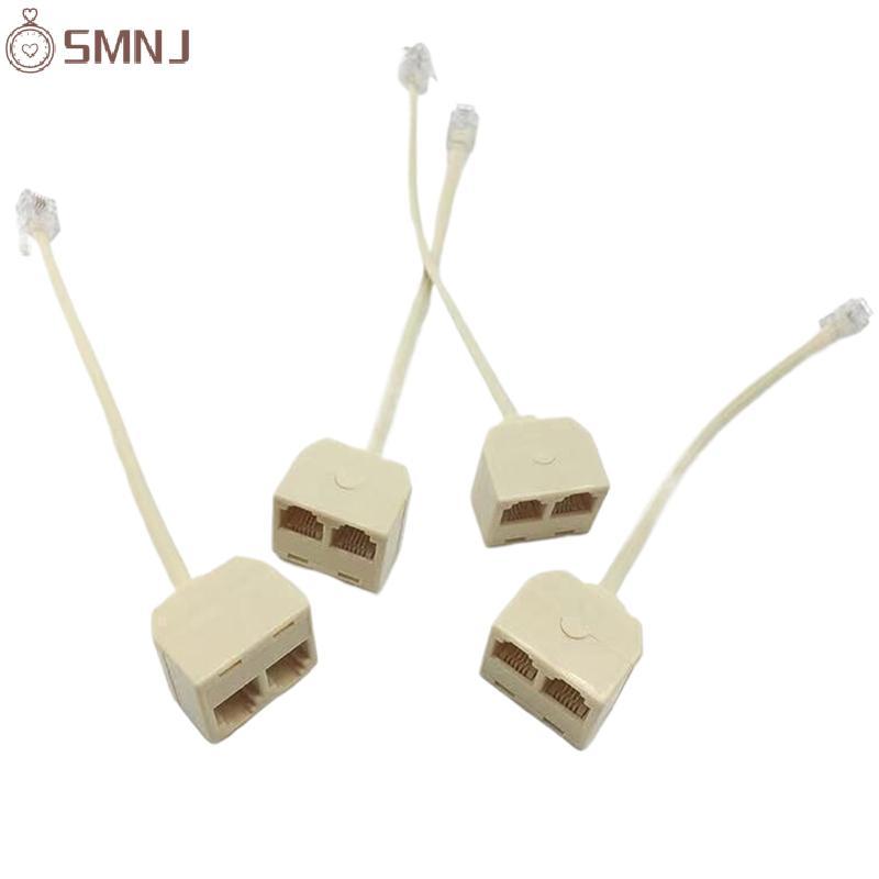 SMNJ Bộ Chia Điện Thoại RJ11 6P4C 1 Nam Sang 2 Nữ Adapter RJ11 Sang RJ11 Tách Phụ Kiện Điện Thoại Mớ
