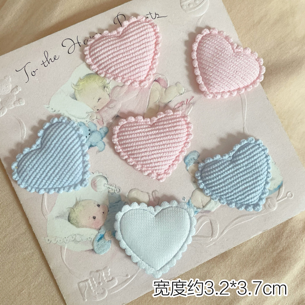 3 Yuan 10 Dễ Thương Ánh Sáng Hồng Xanh Tình Yêu Ren Đầy Cotton Handmade diy Phụ Kiện Tóc Túi Trang S