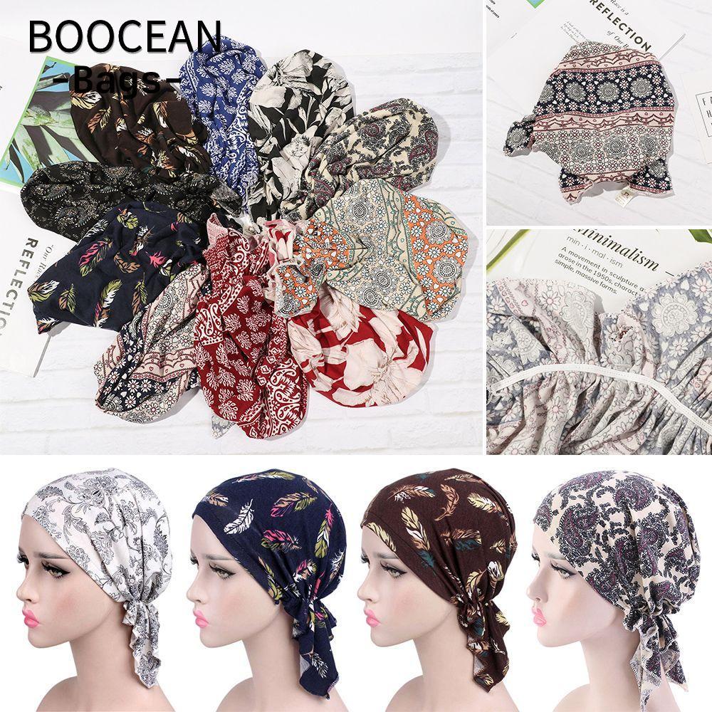Mũ Turban BOOCEAN Nữ Ruffle Beanie Cancer Chemo Hat