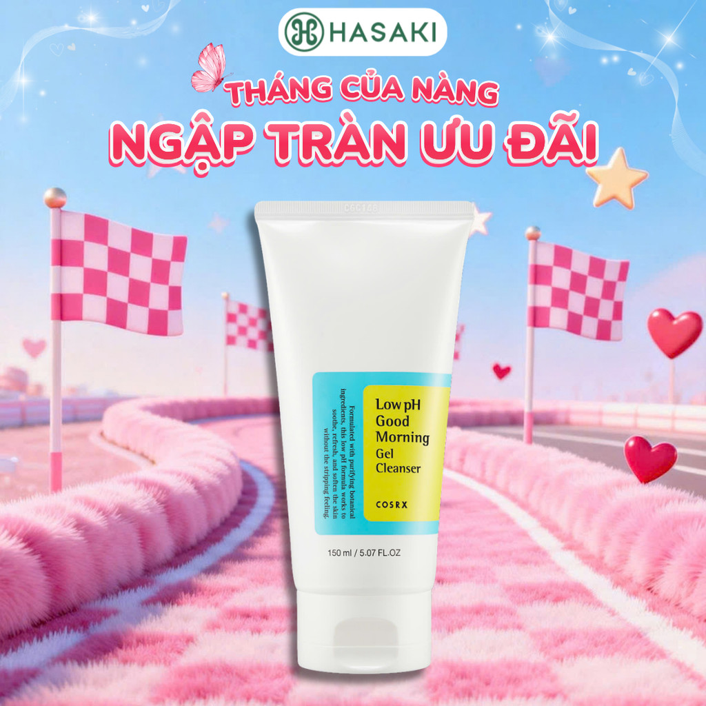 Gel Rửa Mặt Cosrx Tràm Trà, 0.5% BHA Độ pH Thấp Low pH Good Morning Gel Cleanser 150ml Hasaki