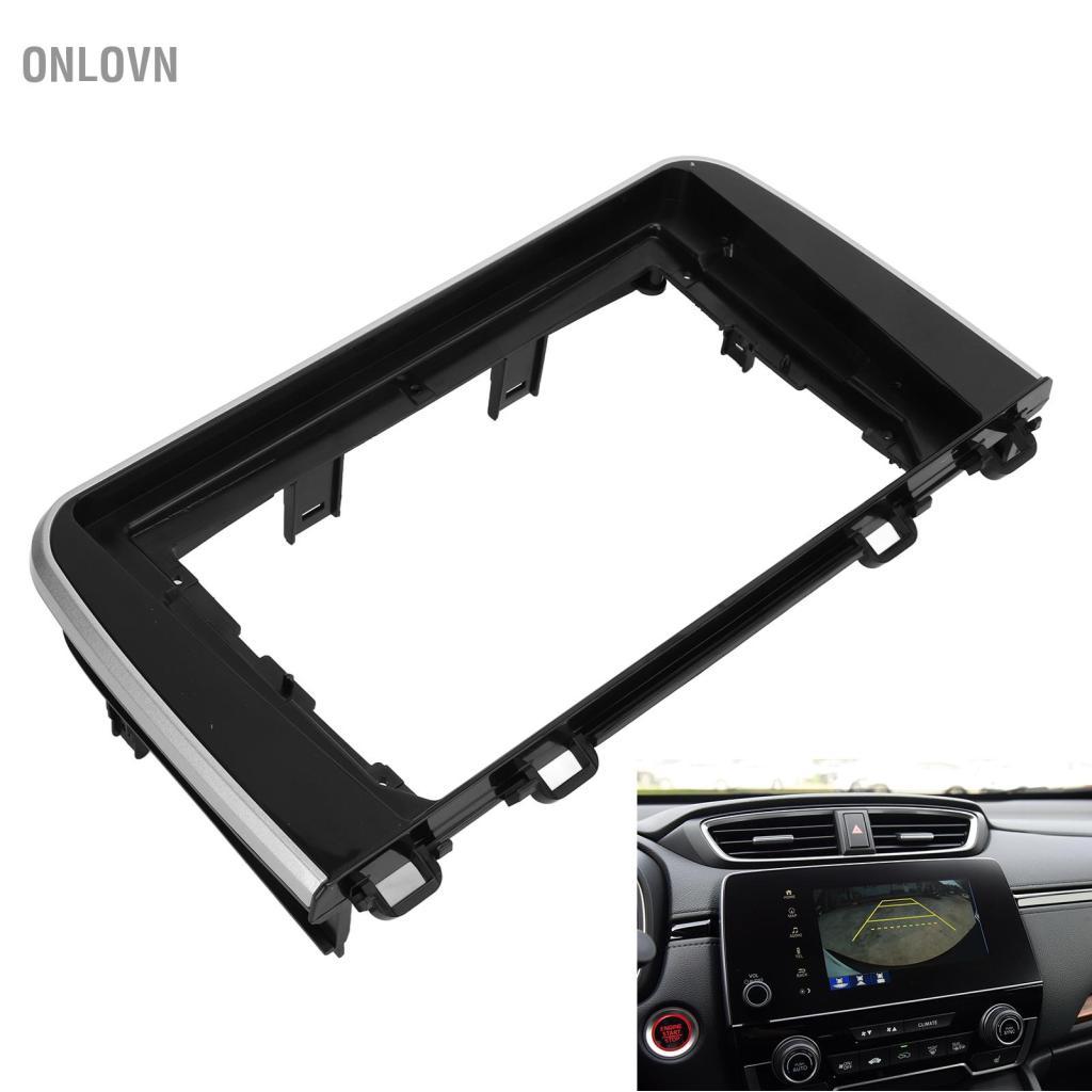 Onlovn Khung điều hướng 2 Din 10.1in Đài phát thanh nổi màu đen Fascia Dash Mount Trim Thay thế cho CRV 2017 bằng vật liệu ABS chịu nhiệt Chất liệu chống bụi và chống trầy xước Sửa đổi tân trang trung tâm Cont