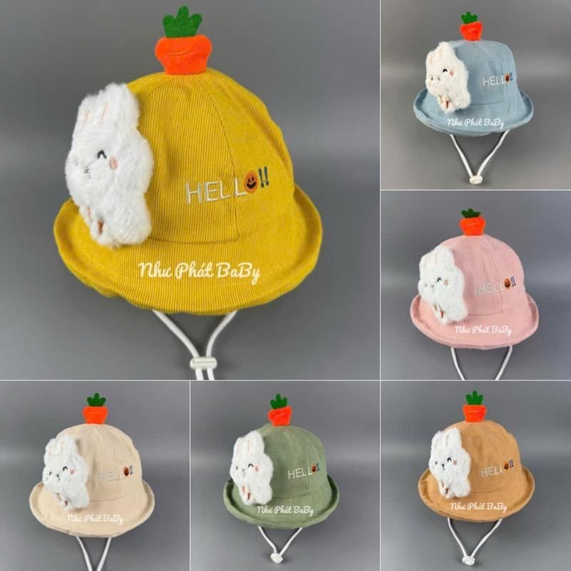 [ 2 - 4 TUỔI ] NÓN VÀNH THỎ CAROT CHO BÉ TRAI BÉ GÁI - MŨ TAI BÈO ĐI HỌC ĐI CHƠI CHO TRẺ EM