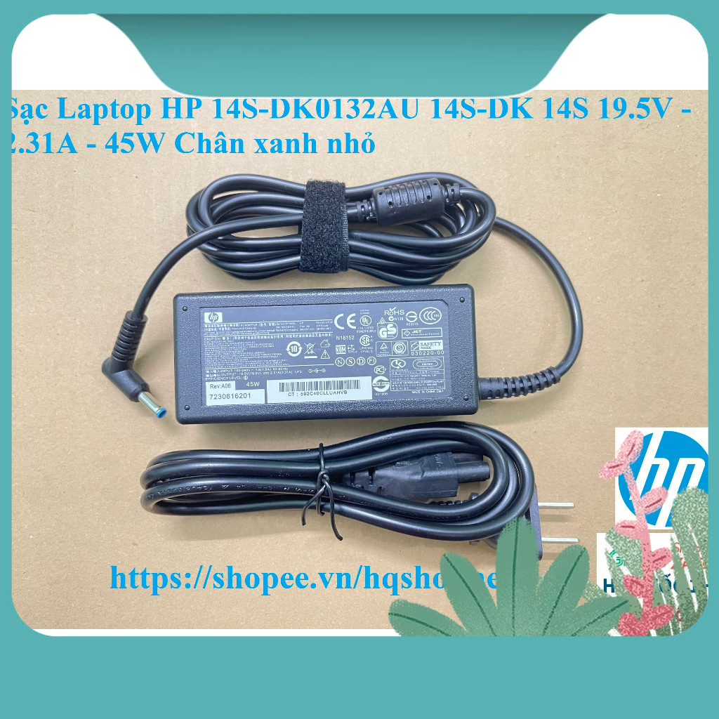 ⚡️[Sạc zin new 100%] Sạc  HP 14S-DK0132AU 14S-DK 14S 19.5V - 2.31A - 45W Chân xanh nhỏ