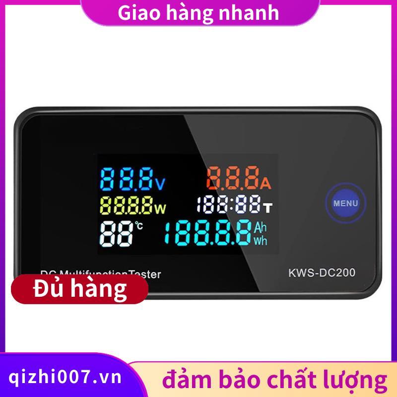 Dc DC200 KWS 100A Màn hình LCD Vôn kế kỹ thuật số Ampe kế Công suất Đồng hồ vạn năng Không có pin.qi