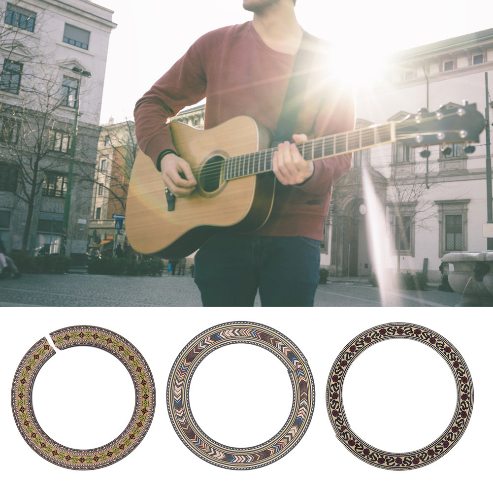Outstyle-TH Matybobe Cổ Điển Acoustic Guitar Lỗ Âm Thanh 3 Chiếc Inlay Trang Trí Bộ Nhạc Sĩ