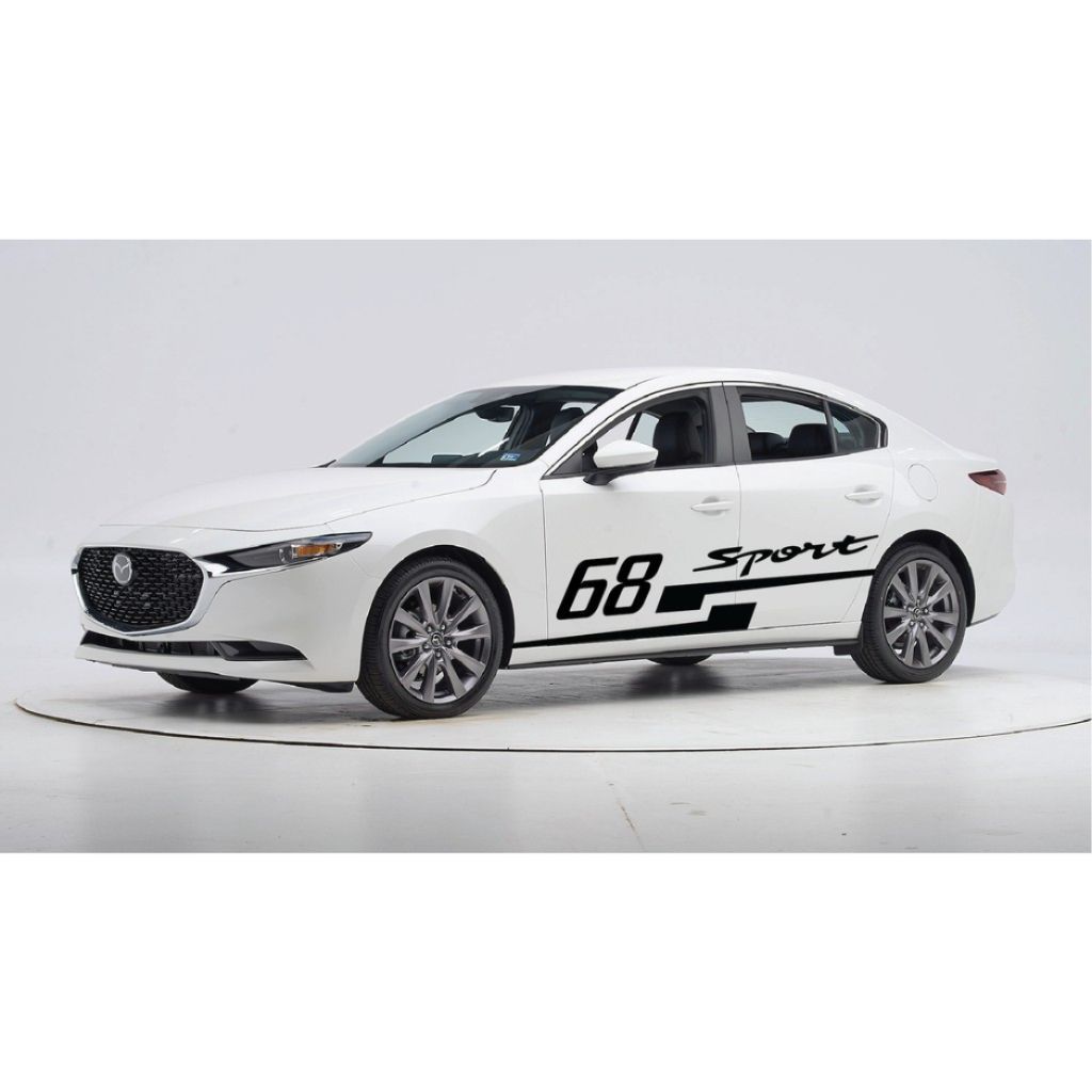 Tem dán  xe Mazda 3 dán 2 bên sườn - tem xe ô tô giá rẻ có nhiều mẫu và màu - ND DECAL