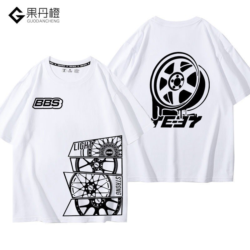 [Readystock] Áo thun ngoại vi trung tâm bánh xe đua ngắn tay BBS JDM cấp độ đền WHEELS áo thun nam q