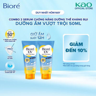 [Phiên Bản Cải Tiến] Combo 2 Serum Biore chống nắng dưỡng thể kháng bụi - Dưỡng Ẩm Vượt Trội 50ml