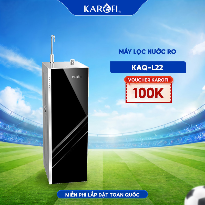 Máy lọc nước RO Mỹ 12 lõi KAROFI KAQ-L22 - 1 lõi Hydro ion kiềm+1 lõi T33 Nano, Aiotec - Giao lắp mi