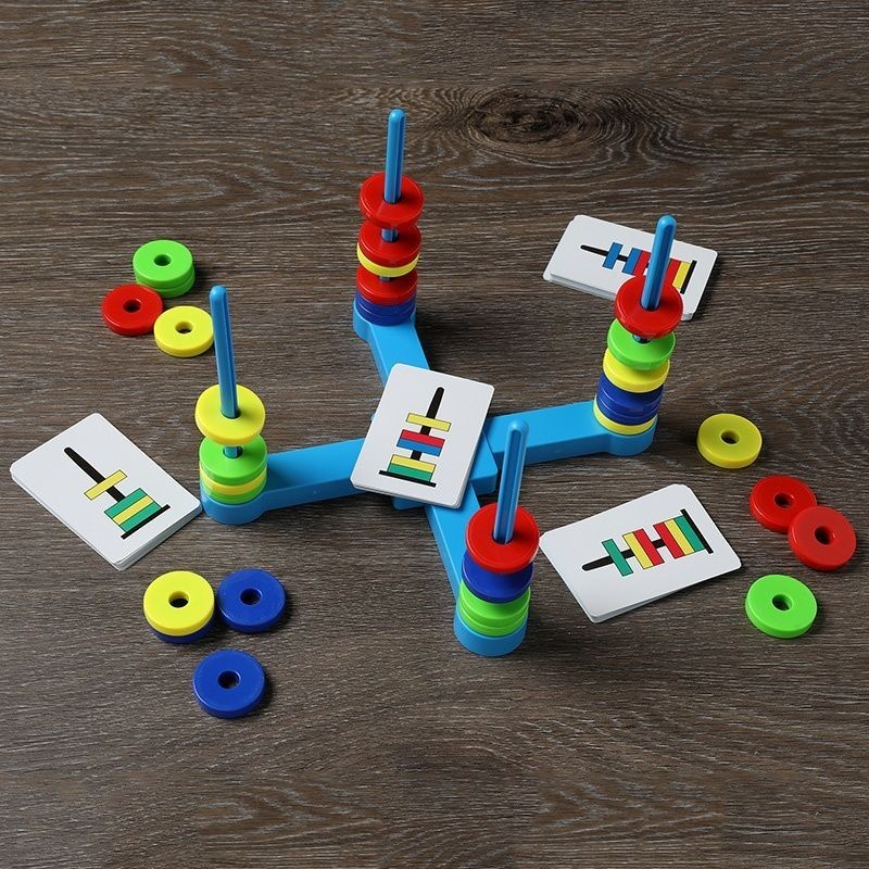 Brain Power Battle Vòng từ tính Hệ thống treo nam châm bốn màu Trẻ em Huấn luyện tư duy logic Đồ chơ