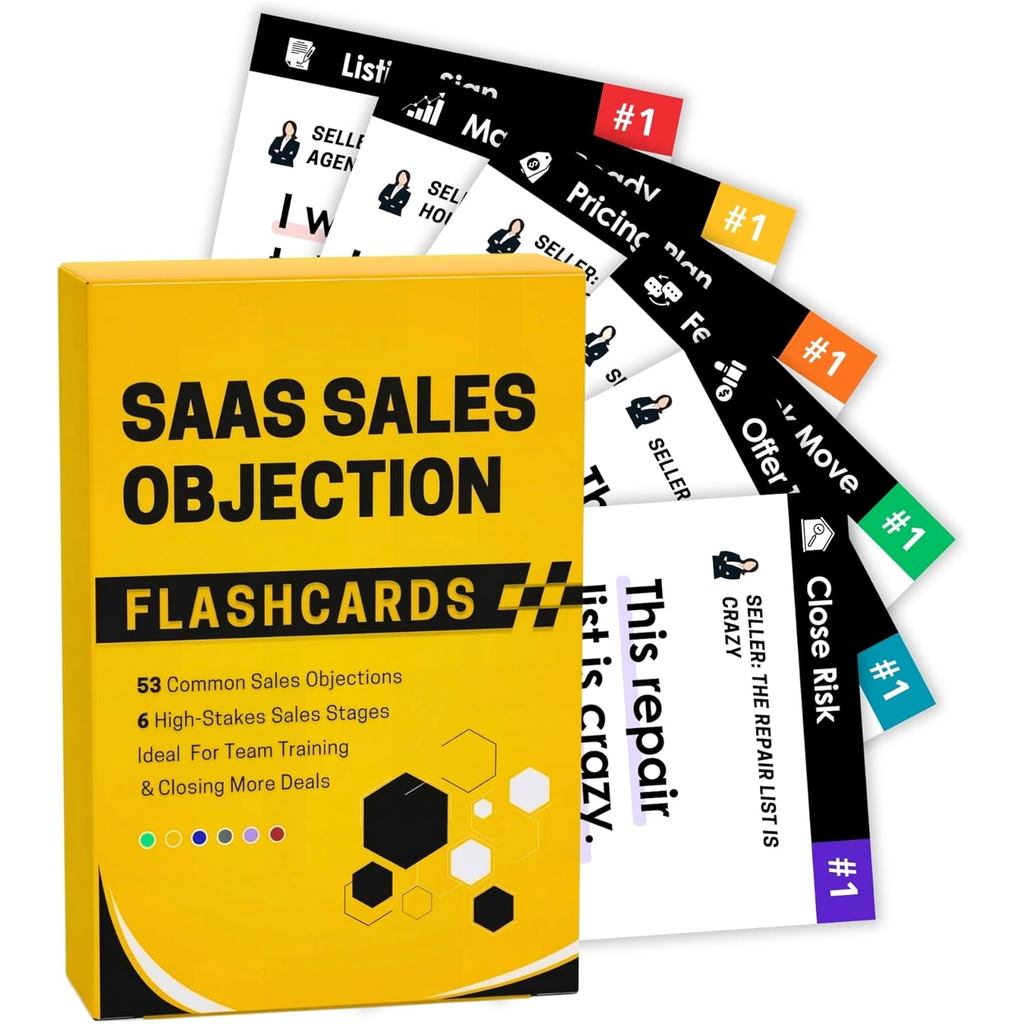 Thẻ tiền mặt SAAS dành cho người đóng cửa - 53 B2B Tech Kịch bản & Flashcard phản đối bán hàng - Sác