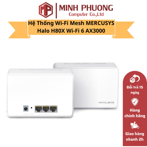Mercusys Halo H80X WiFi 6 Mesh AX3000 Gigabit | Phủ Sóng WiFi Toàn Nhà | Chính Hãng | Có 1-2-3 Pack
