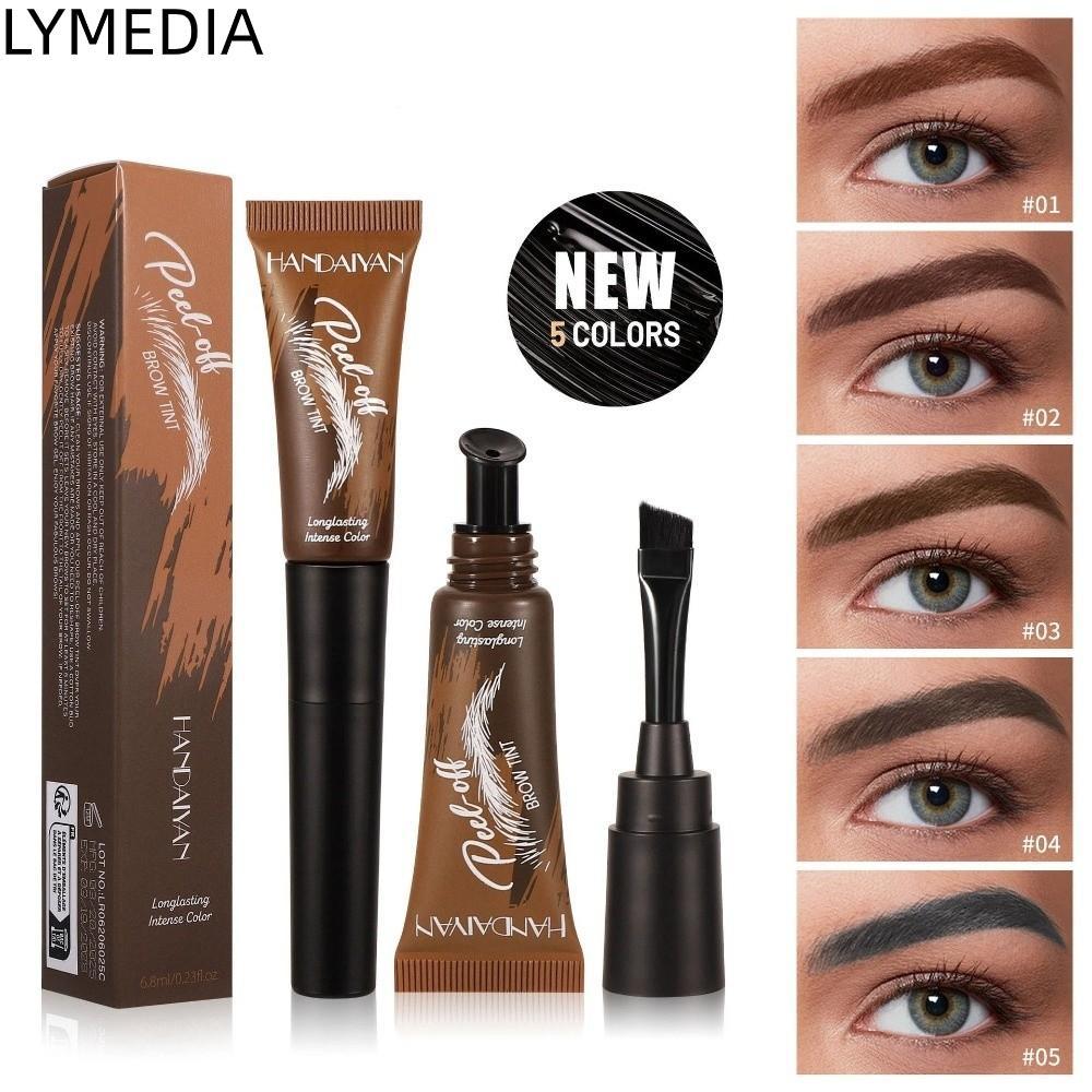 LYMEDIA Peel- Gel lông mày, Keo nhuộm lông mày tự nhiên khô nhanh, Thiết kế đầu bàn chải lâu dài bền