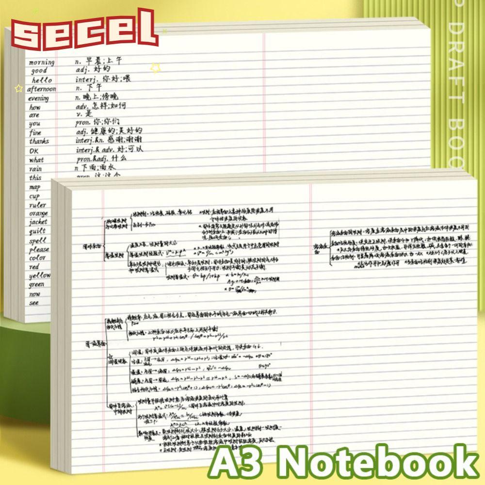 SECEL 50 tờ Sổ tay A3, Giấy dự thảo kế hoạch tư duy A3, Học sinh có thể xé được đa chức năng Viết gi