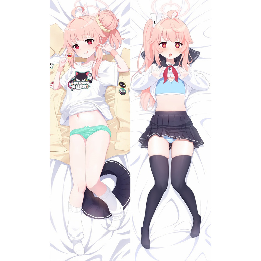Blue Archive Kozeki Ui Dakimakura Gối In Hai Mặt 2 Chiều Da Đào Màu Tím Đậm Đuôi Ngựa Cao Halo Girl 
