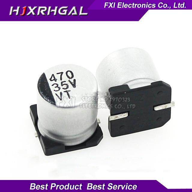 10 Chiếc Tụ Điện Phân 470uF 470 35V SMD Nhôm Điện Phân Tụ 470UF35V 35V470UF 10 * 10.5mm