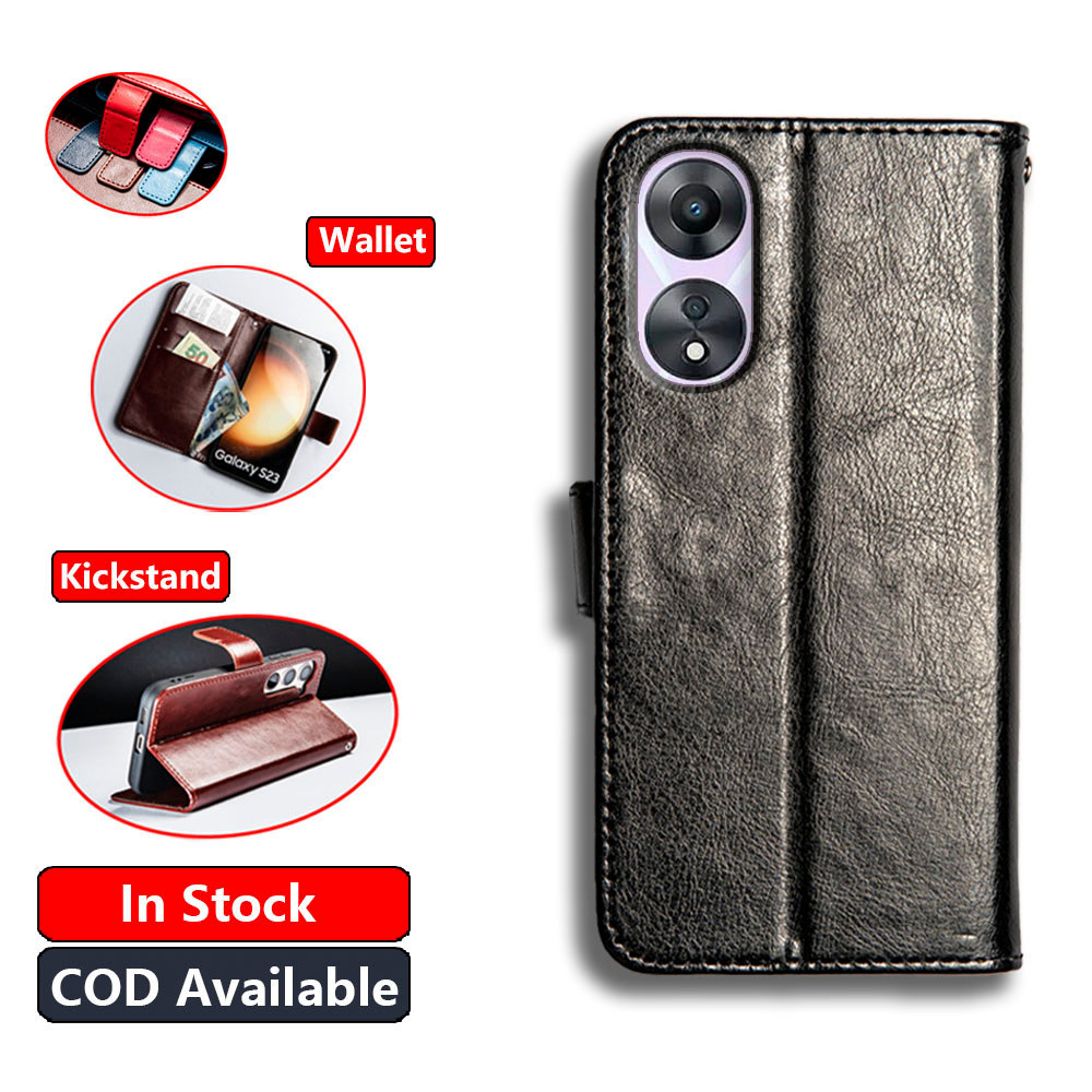 Da Cổ Điển Cho Oppo A78 5G A58 A58x A1x CPH2483 2495 PHJ110 Ví Vintage Folio Case Flip Notebook Styl
