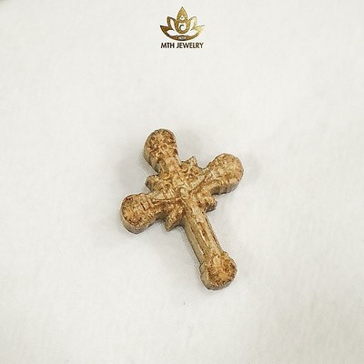 Charm Thánh Giá Trầm Hương Tự Nhiên 10/12 mm Phụ Kiện Vòng Tay Vòng Cổ - Mộc Trầm Hương MTH
