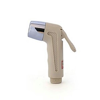 2 cái; Đầu vòi xịt vệ sinh bồn cầu (bằng nhựa cứng màu vàng nhạt)