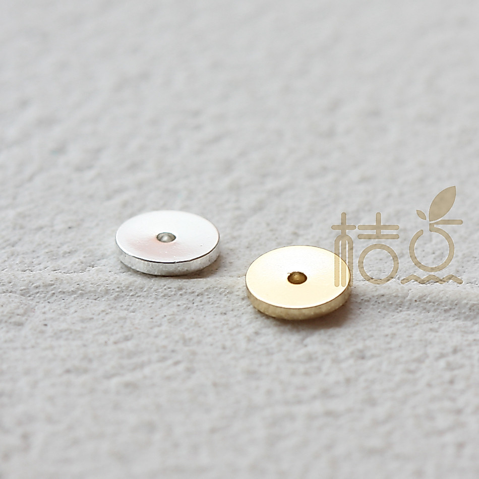 Phụ kiện đồng thau trang sức DIY 6mm8mm Đĩa bạc vàng mạ dày Lỗ giữa .Spacer.Jewelry.Spacer Hạt (1843