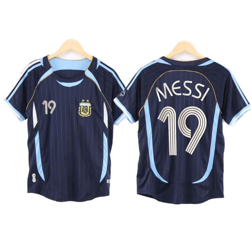 Áo đấu Argentina cổ điển, áo thun người hâm mộ World Cup MESSI