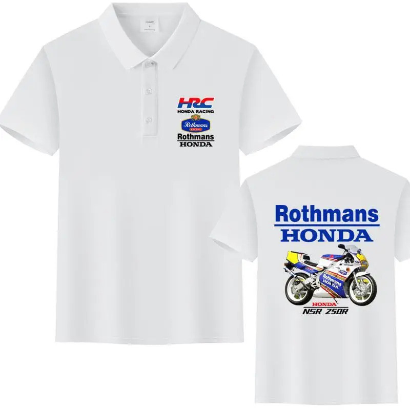 Honda Rothmans NSR250R Đua Xe Máy 1 Cotton Áo Sơ Mi Polo Tất Cả Giới Tính Phong Cách Động Cơ Để Lái 