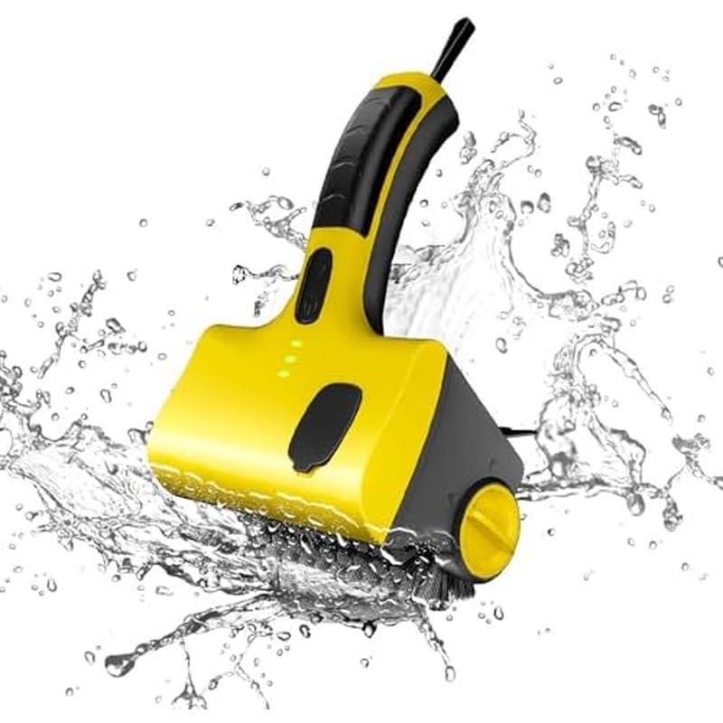 APLUSH Cordless Rechargeable Grill Brush, 360° Rotating Cleaner Brush, Waterproof Removable Electric