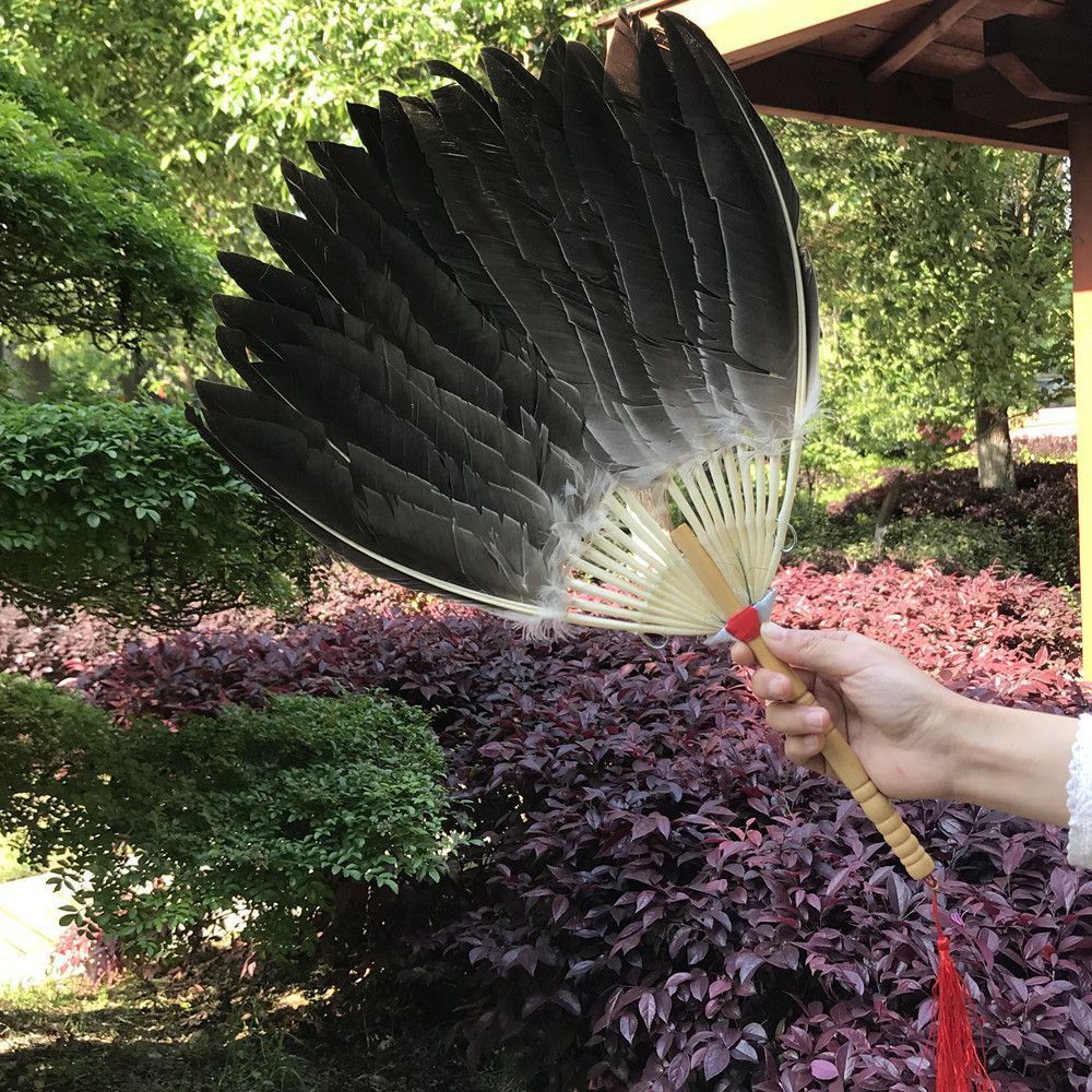 Kong Ming Fan Zhuge Liang Goose Feather Feather Fan Craft Gift Gossip Style Light Fan