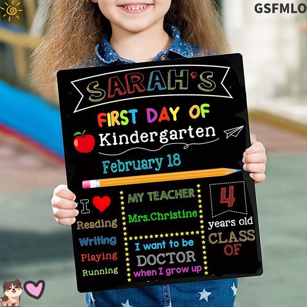 GSFMLO School Board Back to School Chalkboard 1st Day of School Sign Wood 10 "x12"