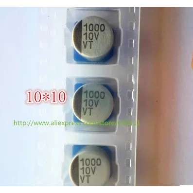 100 CÁI 1000uf 10V SMD tụ điện điện phân nhôm 10V1000UF 10 * 10mm