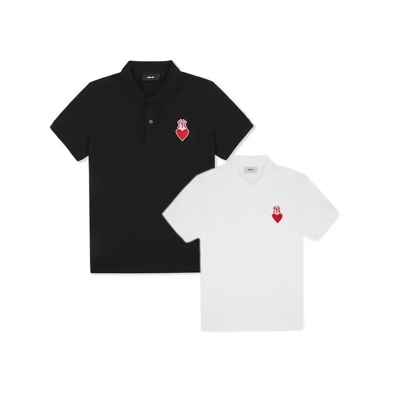 25 Phong Cách Mới MLB Tay Ngắn Nam Nữ NY Thêu Chống Nắng Cảm Giác Thoáng Mát Nhanh Khô Áo Sơ Mi POLO