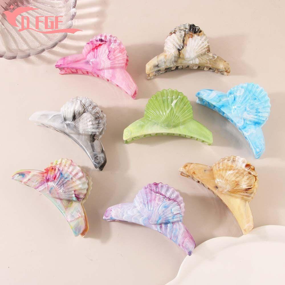 DFGF Acetate Shell Kẹp tóc, Axit axetic phong cách Hàn Quốc Axit axetic Barrettes, Phụ kiện tóc sáng