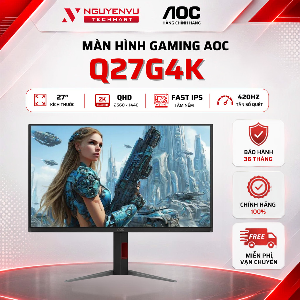 Màn hình AOC Gaming Q27G4K 27 inch  ( QHD/Fast IPS/420Hz/0.3ms) - Hàng Chính Hãng