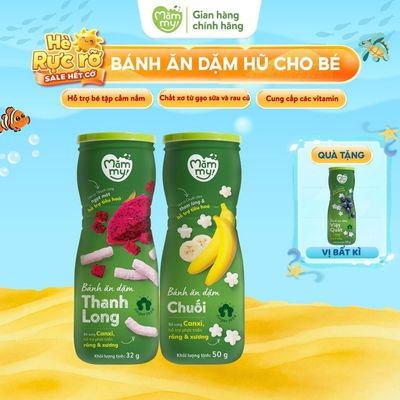 Combo 2 bánh ăn dặm cho bé  Mămmy vị trái cây, rau củ giúp hỗ trợ tiêu hoá, bé 6 tháng, hũ 32-50g
